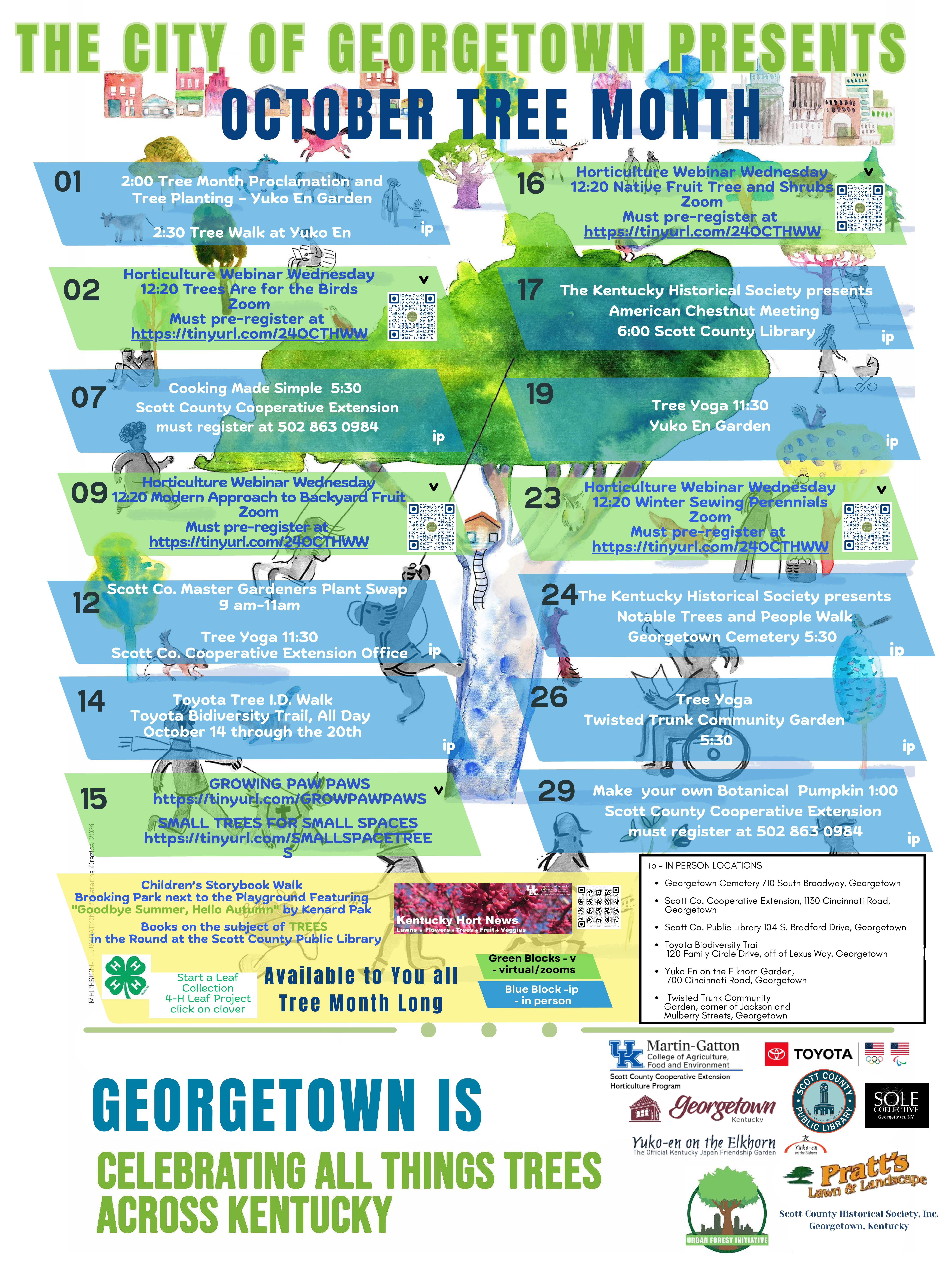 Georgetown Tree Month flyer various events